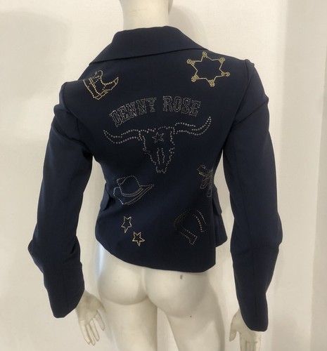 Denny rose giacca blu borchie - rose,